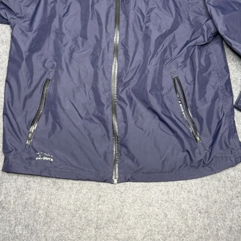 Dri Duck‎ Mens Budweiser Windbreaker Jacket Navy Blue Full Zip Hooded Large 5068